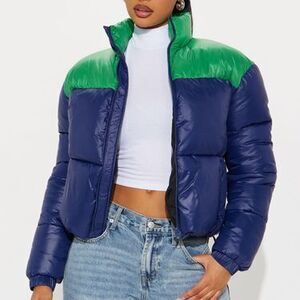 Raquel Puffer Jacket - Navy/combo - S